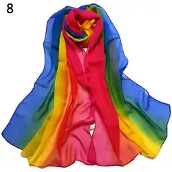 Женские модные шарфы повседневные pastorism цветной шифоновый шарф с градиентом 2019