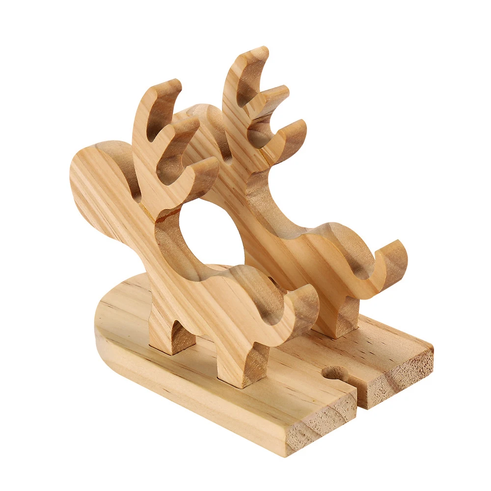 KISSCASE 3D Elk Pine Wood Phone Holder For iPad iPhone