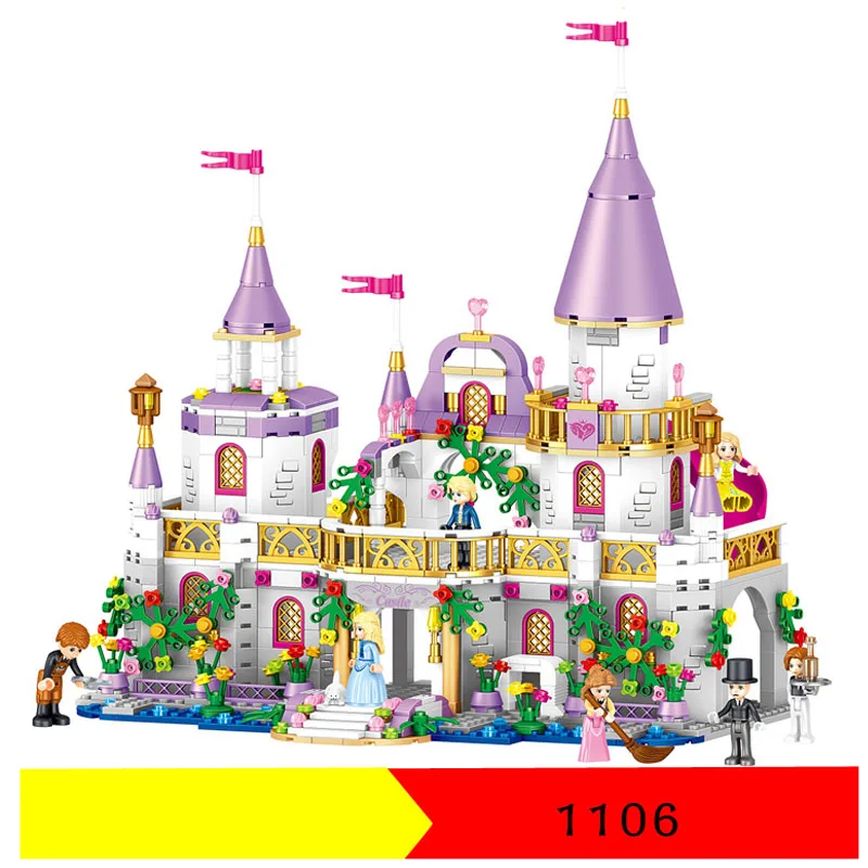 

Girls Friends QL1106 731PCS Building Blocks Princess Windsor Castle lepin technic Designer Bricks Legoingly 41148 Toys Girl