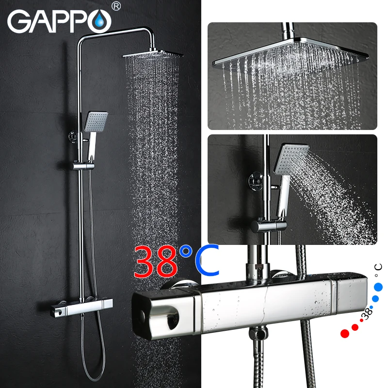 

GAPPO bathroom shower faucet thermostat mixer tap waterfall wall mounted thermostatic mixer shower faucets bathroom water taps