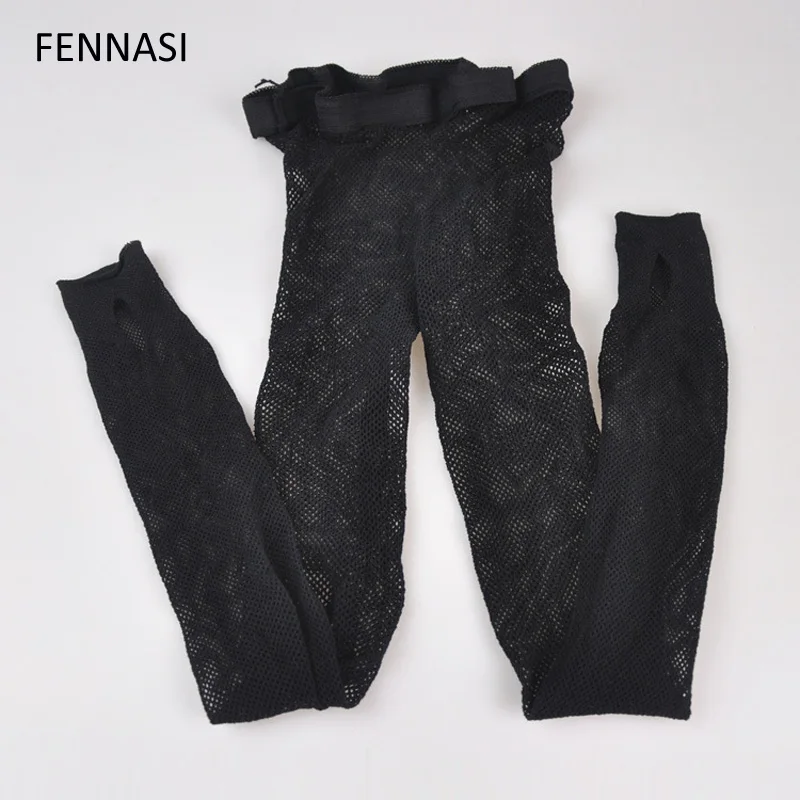 Женские сетчатые колготки FENNASI пикантные Черные Сетчатые с открытым носком