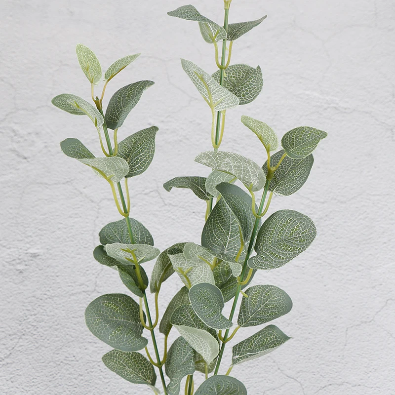 

Green Artificial Leaves Large Eucalyptus Leaf Plants Wall Material Decorative Fake Plants For Home Shop Garden Party Decor 66cm