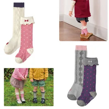 

2016 bowknot knee high girls boot socks infant socks leg warmers toddler baby socks knee pads for children meia infantil menina
