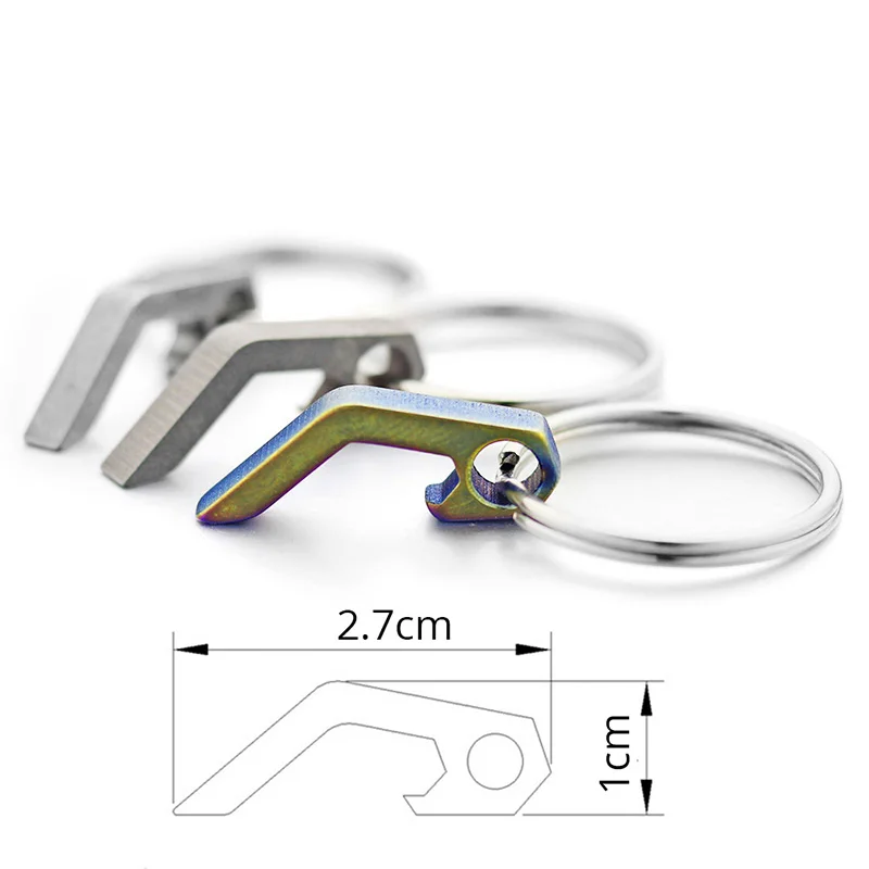 Чистая титановая открывашка для бутылок Брелоки мини-брелоки портативное наружное EDC Походное оборудование карманные инструменты для брелока K369