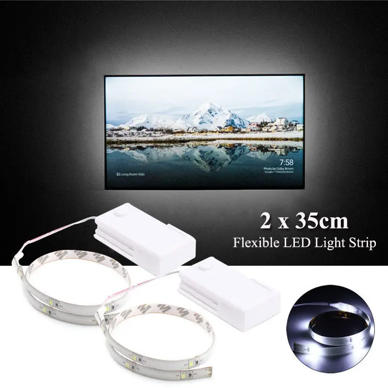 2Pcs/set 35cm 9 LED Battery Cabinet Closet Strip Light Wardrobe TV Background Lamp