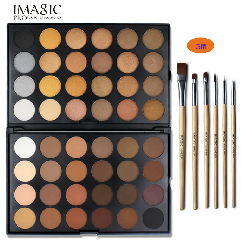 

IMAGIC Pallete Professional 48 Colors Eyeshadow Matte Shimmer Glitter Cosmetics Smoky Eye Shadow Makeup Powder Brush gift