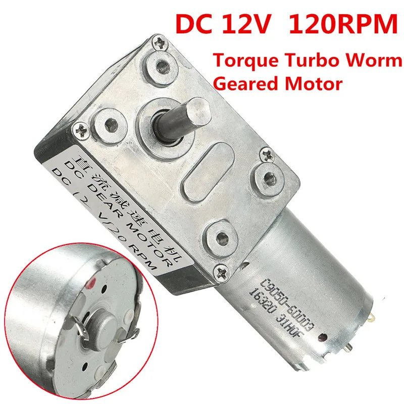 

High Torque 12V DC 120rpm DC Worm Geared Motor With Gear Reducer Turbo 370 Motor 2~3W