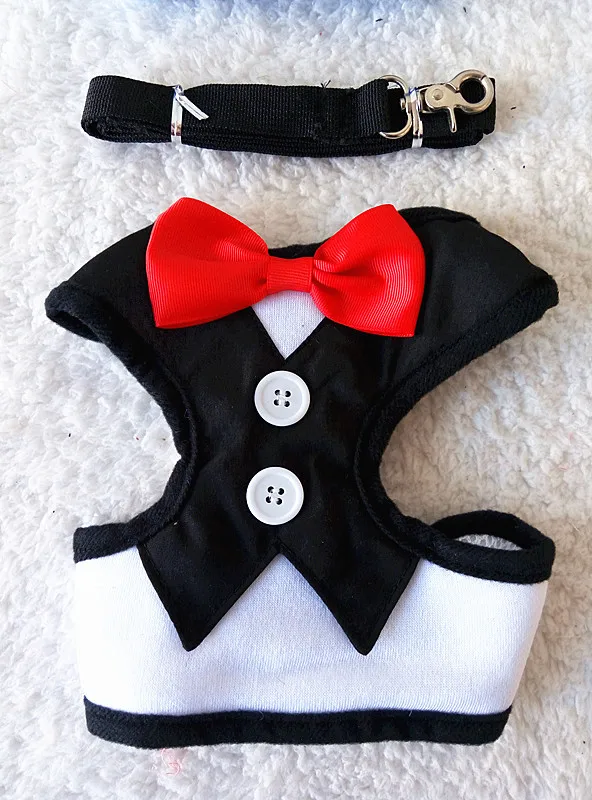 With Leash 2017 Tuxedo Dog Harness Gentleman Party Dog Harness Puppy