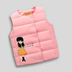Демисезонные качественные куртки 2016 года для детей теплая жилетка в цветочек с хлопковым наполнителем для девочек детский жилет одежда