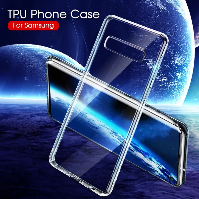 

Clear Silicone TPU Case For Samsung A50 A30 S10 plus S10e Note 9 Ultra Thin Transparent TPU Cover For Samsung A6 A8 2018 Cover