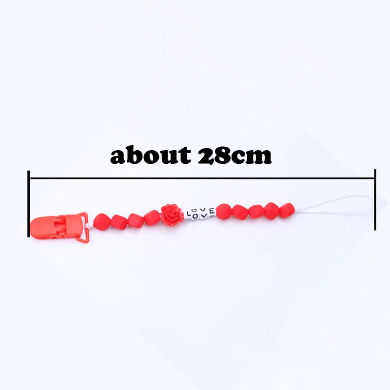 XCQGH Personalised Name Baby Pacifier Clips Flower Dummy Clip Nipple Holder for Infant Feeding Pacifier Clip Attache Sucette