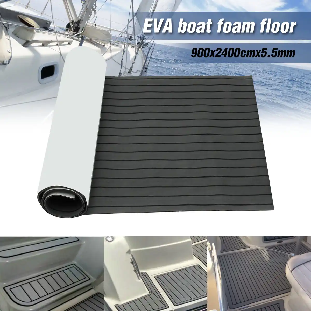 EVA Foam Marine Flooring Sheet Self-adhesive Yacht Pad 5mm Boat Floor Mat