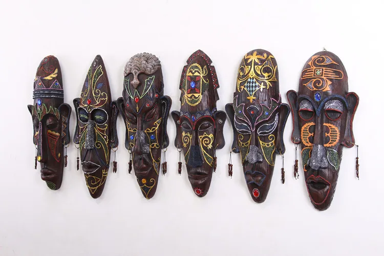 Фантастический дикий цветной рисунок африканские фигурки маска на стену с серьгами творческий восстановление древних KTV бар Декор