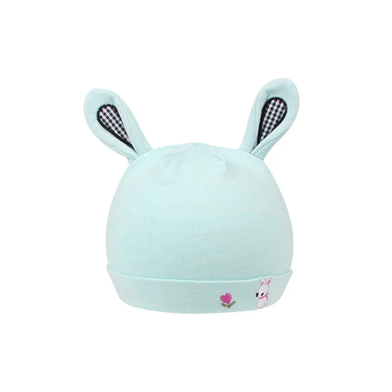 Cotton Newborn Baby Hat With Ears Cartoon Rabbit Soft Baby Beanie Boys Girls Tire Cap Solid Comfortable Newborn Beanie Hat 2018 (13)