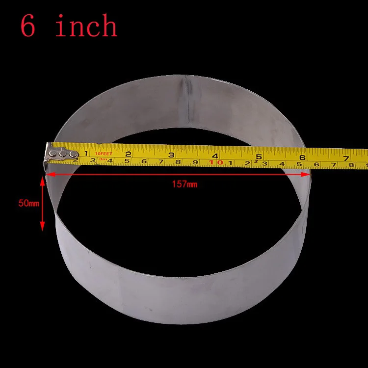 1 шт. 3,5-14 дюймов опционально нержавеющая сталь круглые мусс кольца из нержавеющей стали формы для резки торта выпечки кольца Tiramisu формы - Цвет: 6 inch