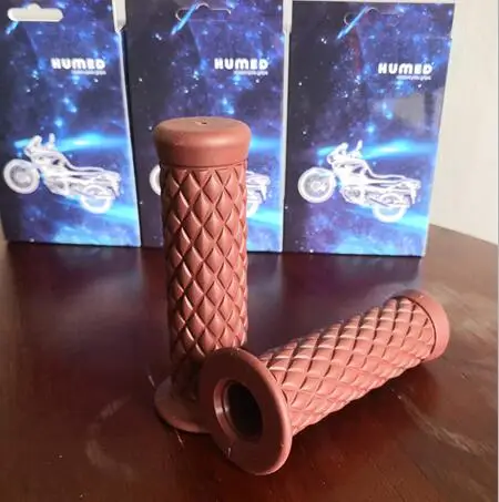 HUMED 3 цвета универсальные 7/8 ''22 мм винтажные резиновые мотоциклетные ручки кофейные GG GN GS 125/250 мотоциклетные ручки - Цвет: Red brown