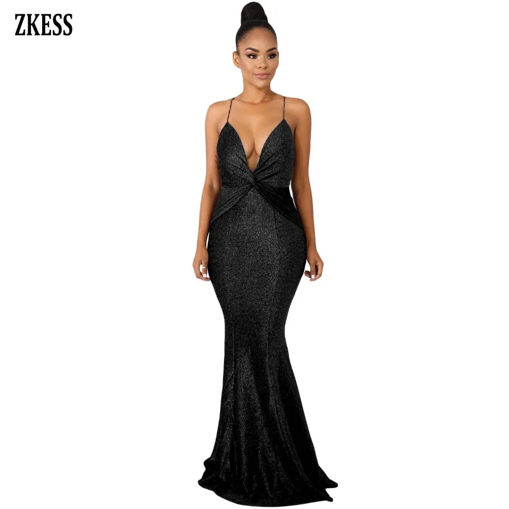 Black-Shine-Twist-Maxi-Dress-LC610988-2-1