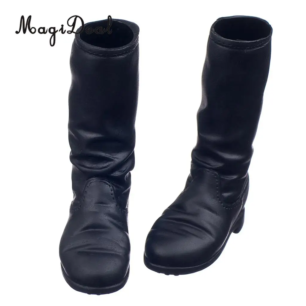 MagiDeal Hot Sale 1Pair 1/6 Scale Rubber Flat Long Boots Shoes For 12 Inch Female Figure Body Dolls Party Daily Wear Acce Gifts