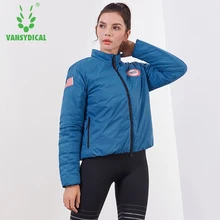 Vansydical, зимние теплые спортивные куртки для бега, женские куртки на молнии с длинным рукавом, пальто с подкладкой, для тренировок на открытом воздухе, ветрозащитная спортивная одежда, топы