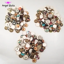30 шт./лот смешать конструкции кнопки 18 мм круглый Стекло имбирь защелками ювелирные изделия оснастки Шарм Fit кнопки браслет ns0106-3
