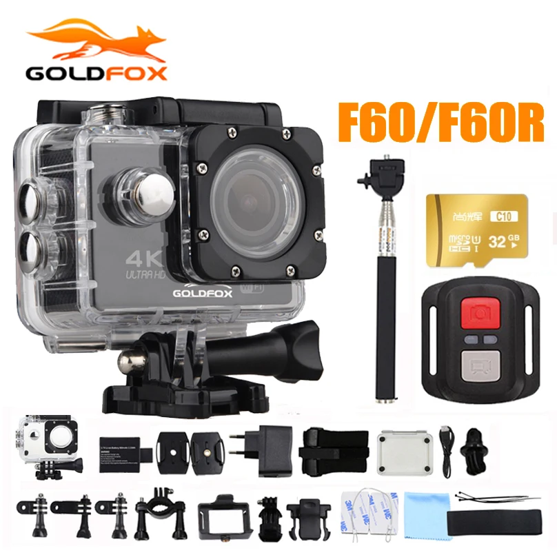 Экшн камера Goldfox 16 МП 4K Wi Fi 170D широкий объектив 30 м|4k wifi|4k wifi action camerasport dv |