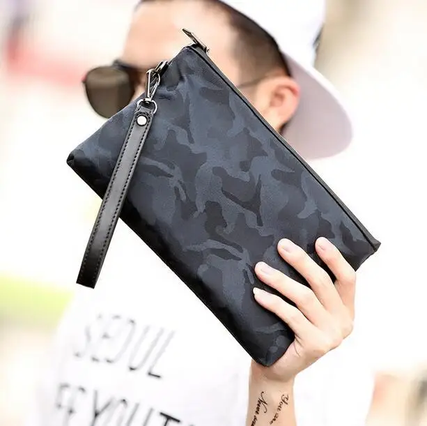 

New Men Handbag Clutch bag Camouflage waterproof handbag PU Leather Daily Envelope Bag male Free Shipping