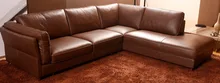 Estilo europeo Muebles de Sala sofá De Cuero Superior Genuino seccional sofá en forma de L Sofá de la Sala moderna casa