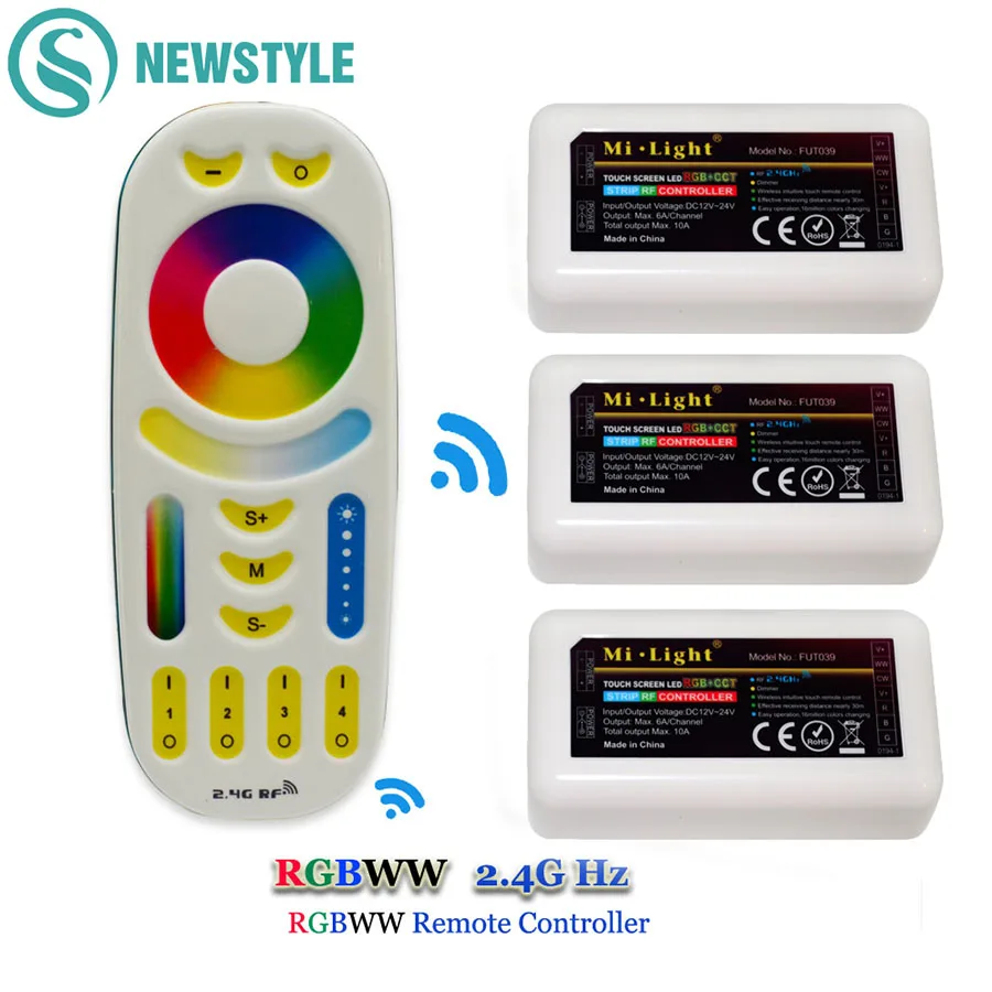 

Mi Light Led Remote Controller 2.4G RF Touch Screen to Control RGB+Warm White + White Strip Bulb Downlight Rail Tracking light