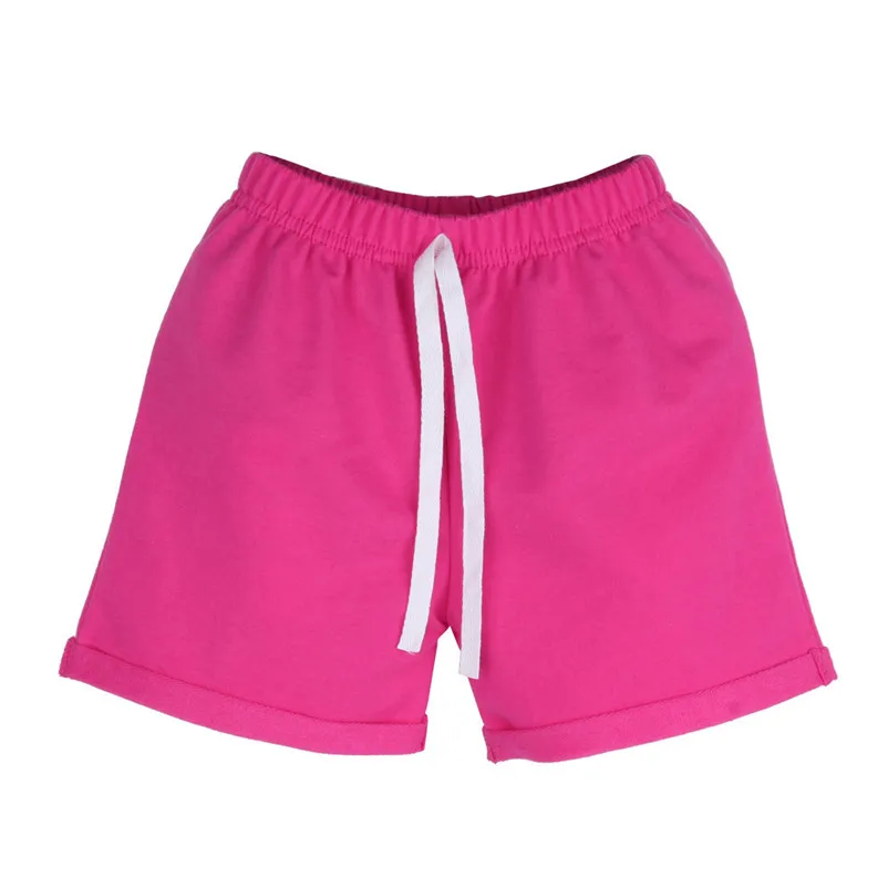 Летние и весенние детские хлопковые шорты детские шорты для мальчиков и девочек детская одежда для малышей модные брюки - Цвет: Hot Pink