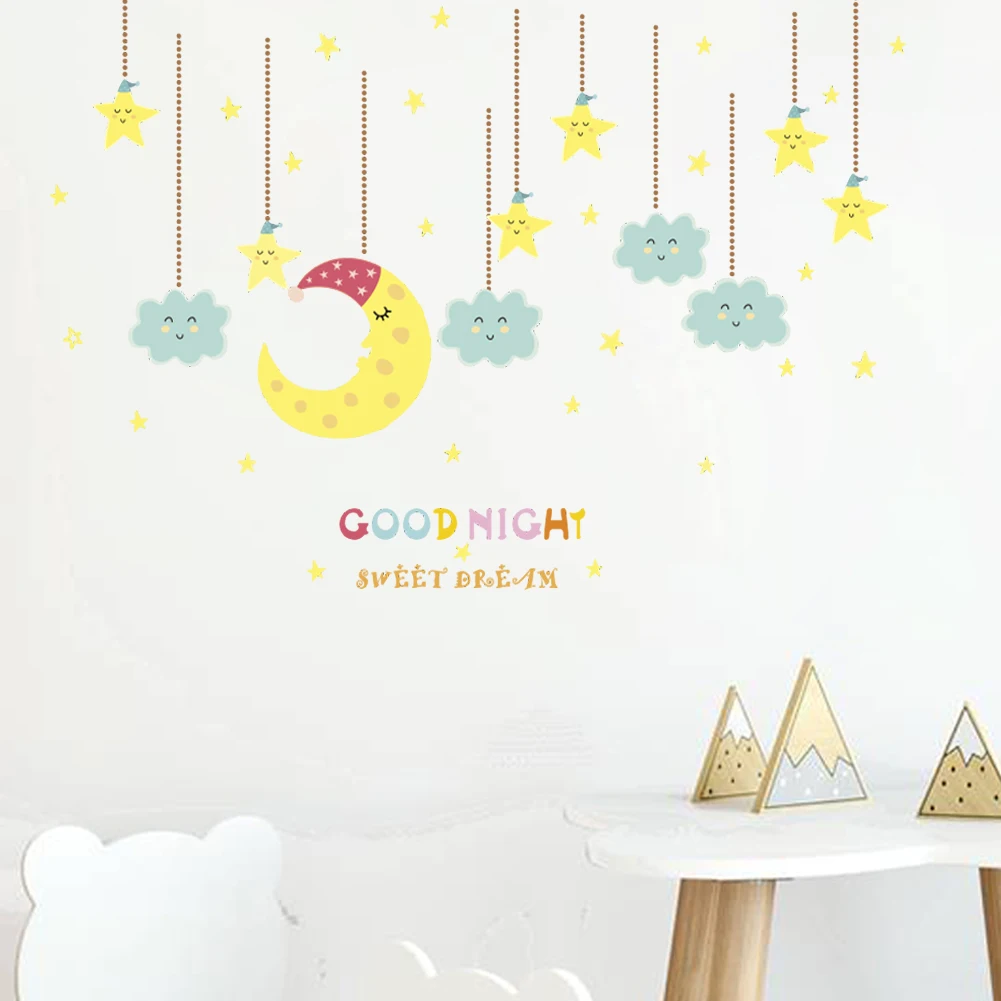 Dream Moon Cloud Star настенные наклейки для детских комнат хорошие ночные спальни