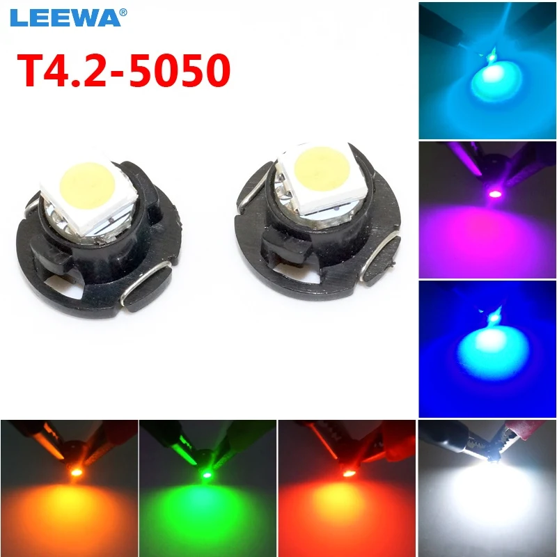 Leewa 5Pcs Auto Auto T4.2 1Smd 5050 Di Chip Led Del Cruscotto Tester Di Pannello Ha Condotto La Luce Della Lampadina Bianco/Rosso/Blu/Verde/Giallo/Blu