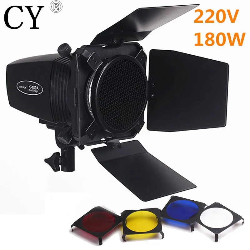 

Godox K-180A Photo Studio Mini Strobe Monolight Lighting Kit 220v Flash Light+Light Barn Door & Honeycomb Grid & Gel PSK180D2