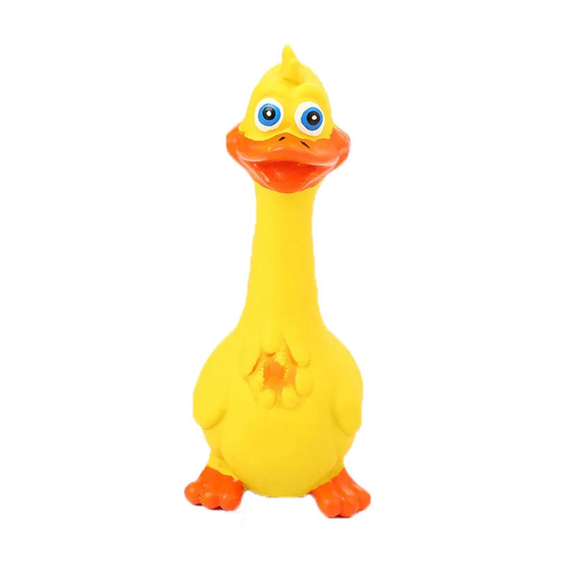 Natural Latex Duck Pet Squeak Toys Cleaning Teeth Sound Play Dog Toys For Small Large Dogs Cats Puppy Molar Chew Toys 40JA3 (2)
