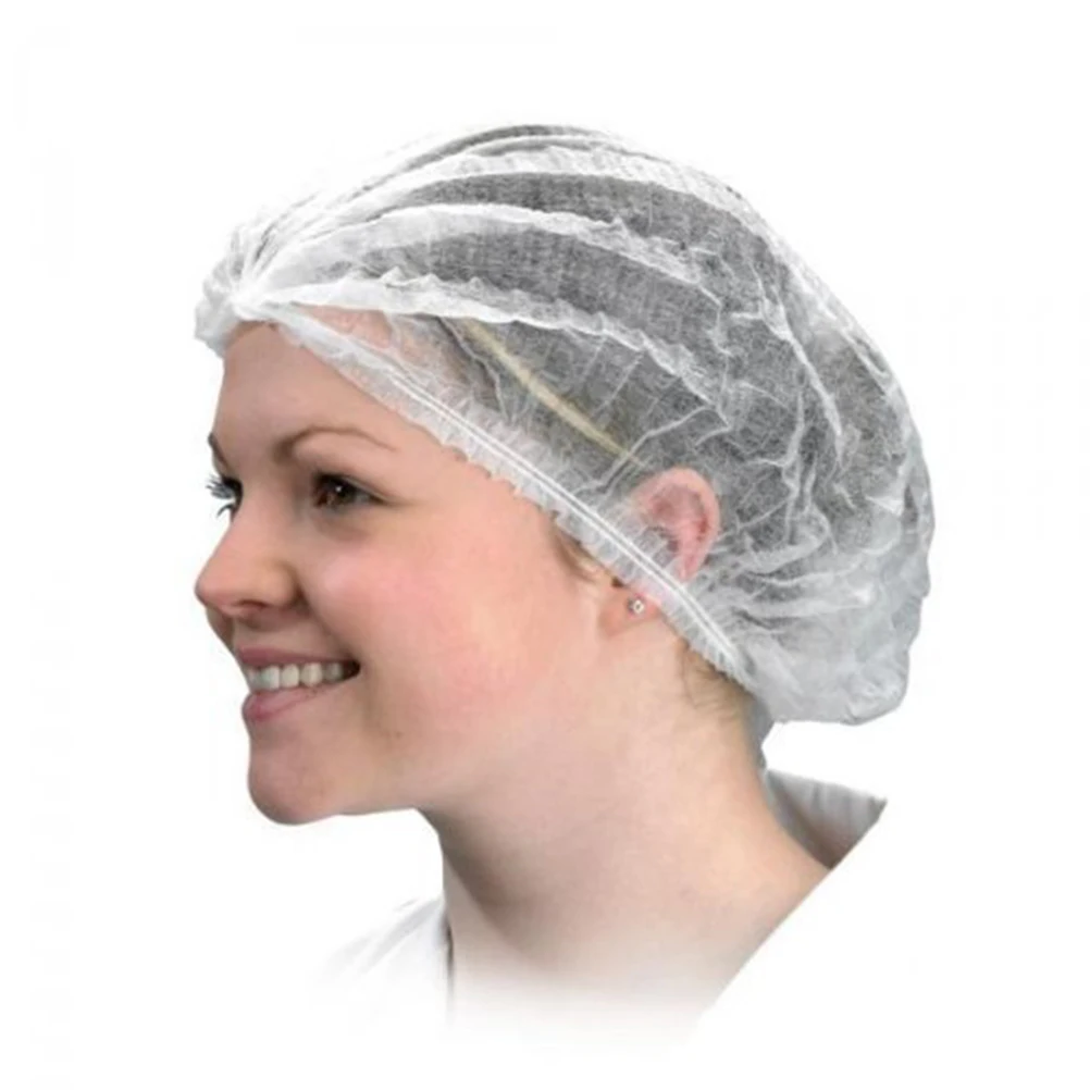 

100pcs 18-inch Disposable Non-Woven Fabric Caps for Shower Bathing Cooking