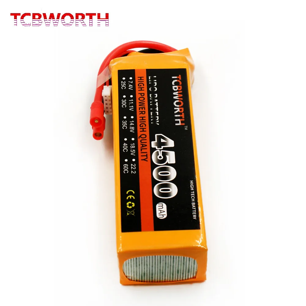 

TCBWORTH 14.8V 4500mAh 35C 4S RC Drone LiPo battery For RC Airplane Helicopter AKKU Car Truck Li-ion battery