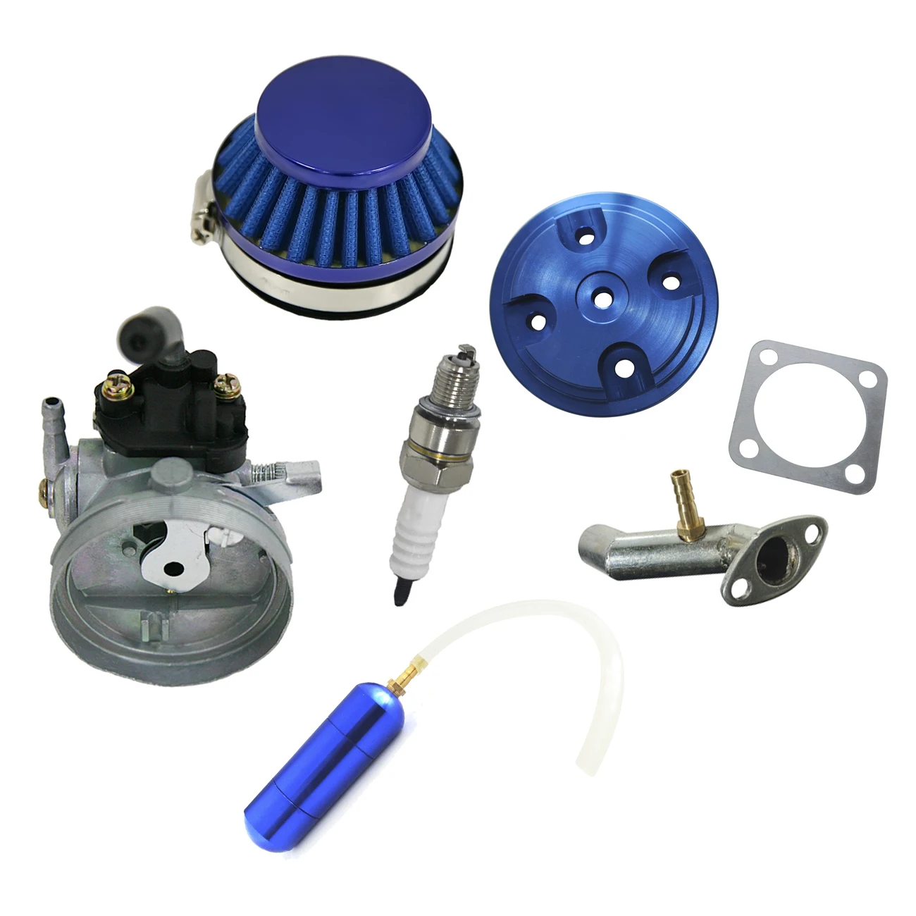 CNC Blue Cylinder Head Cover Power Boost Bottle Fit 80cc