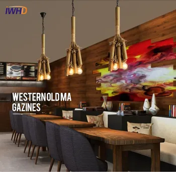 

Loft Antique Pendant Lamp For Bedroom Simple Bamboo Pendant Light Fixture Vintage Helmp Rope Hanging Lamps Led Lamparas