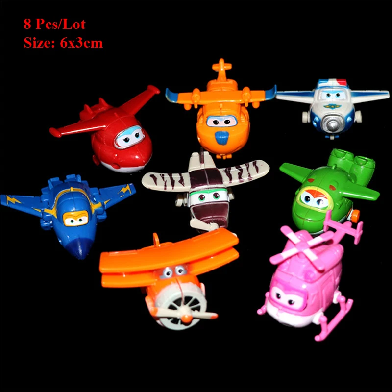Подарок на день рождения Супер крылья игрушки Топпер робот игрушка самолет кекс Куклы Детские Дети День рождения вертолет торт Топпер