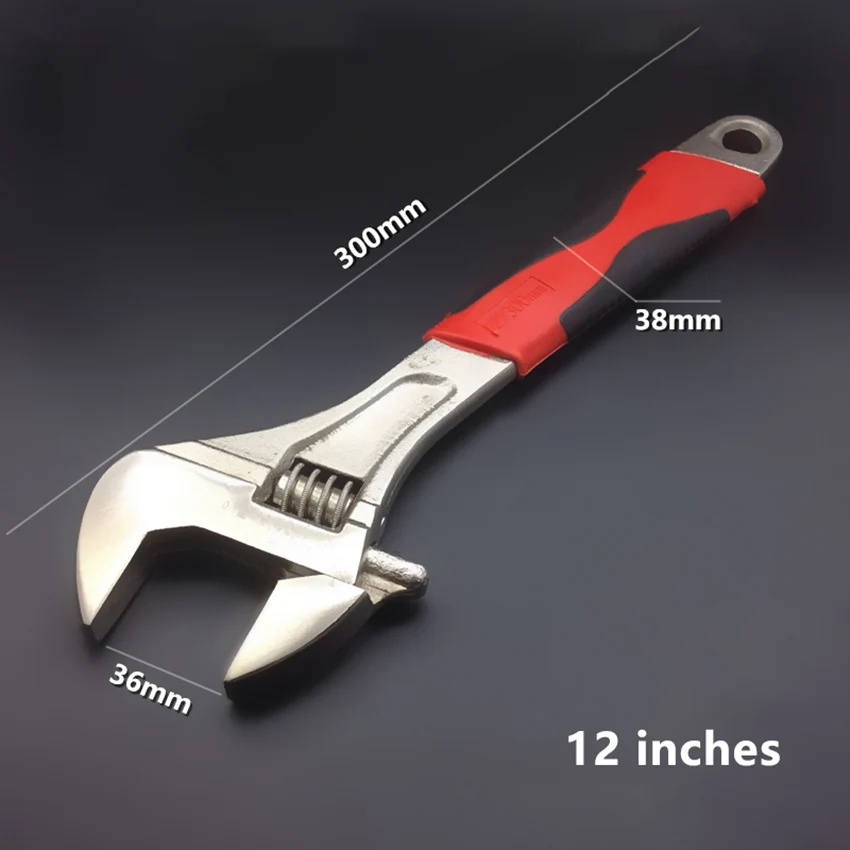 6"/8"/10"/12" adjustable wrench multi-functional spanner plastic handle wrenches auto mechanic repairing tools open end spanners
