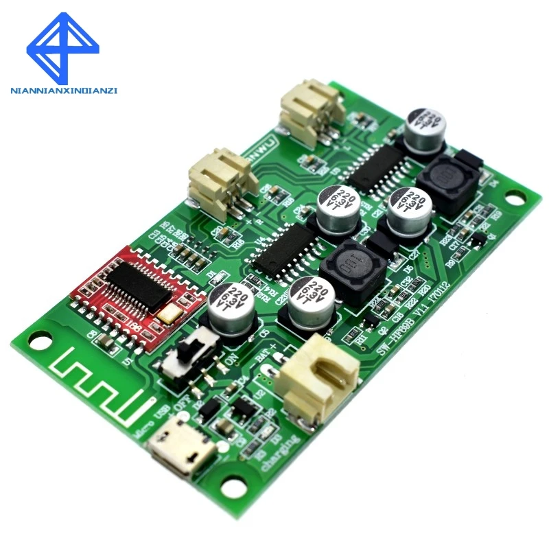 DC 5V 6W X 2 канальный стерео Bluetooth усилитель плата литиевая батарея питание для