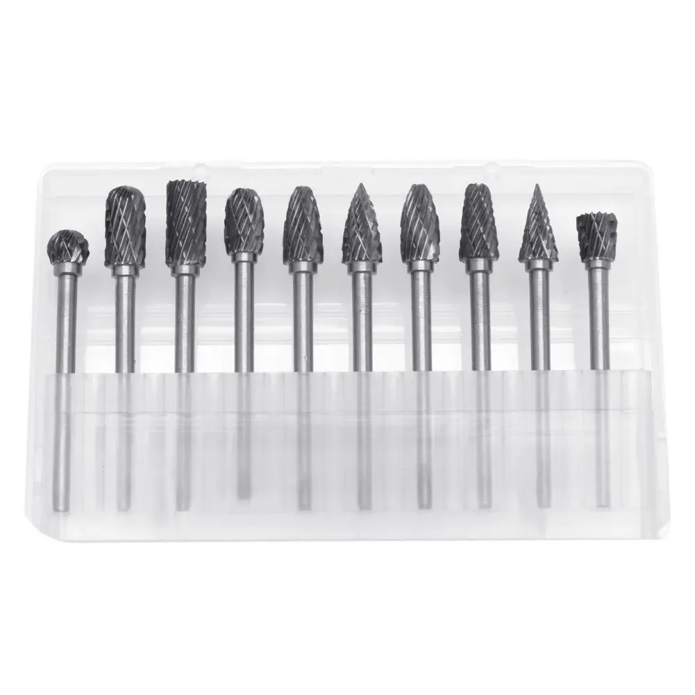 10x 3mm 1/8 Tungstens Carbide Burrs Rotary Cutter Durables CNC Engraving Kits | Инструменты