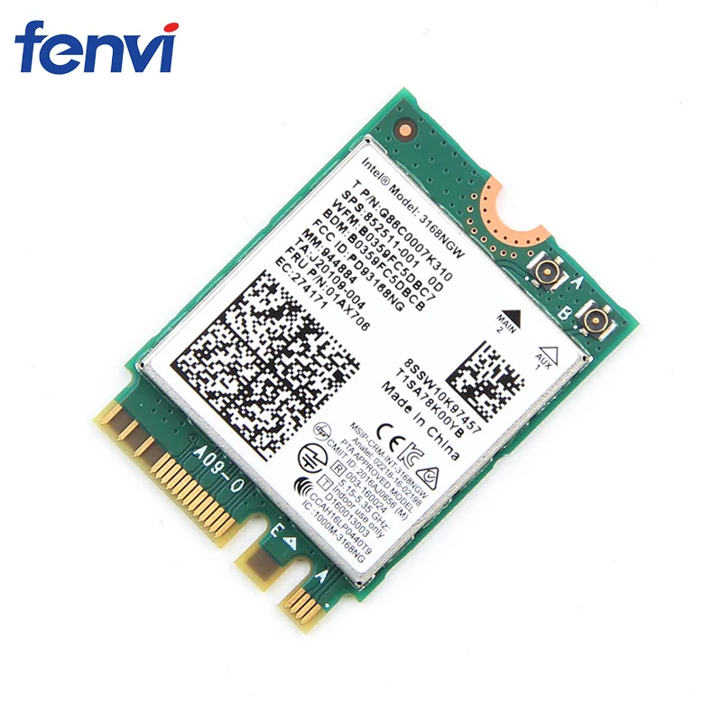 Двухдиапазонный беспроводной мини Wlan для Intel 3168 AC 3168NGW NGFF M.2 802.11ac Wifi Bluetooth 4,2 карта 2,4G 5 ГГц сетевой Wi-Fi адаптер