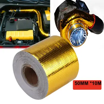 

Pouvoir Car 1200°f Continuous Gold Reflective Heat Shield Self Adhesive Wrap Tape 2"x33'
