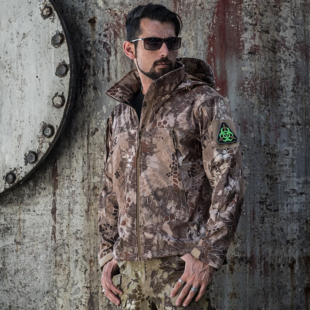 Мото верхняя одежда военная куртка тактическая армейская камуфляжная ветровка пальто мягкая оболочка куртки Мужская водонепроницаемая ветрозащитная одежда