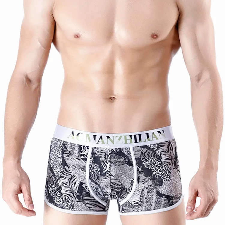

Underwear Men Boxer Short Men's Ice Silk Print Pants Tide Sports Sexy Breathable Comfortable Youth Shorts Boxershorts Panties