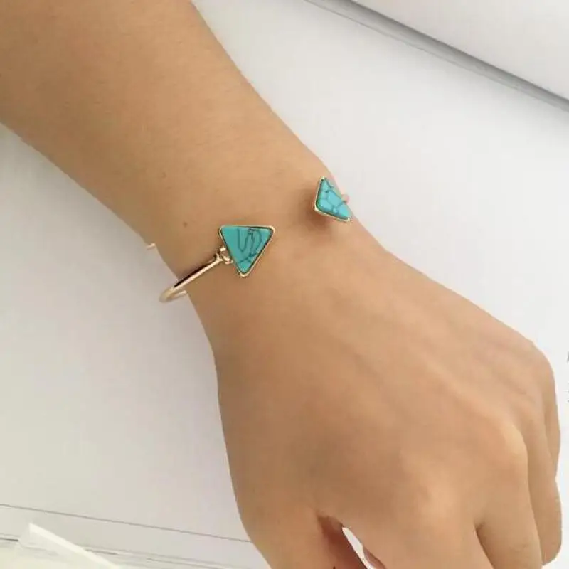 

Personalized Wild Geometry Marble Texture Triangle Bracelet Jewelry Free Shipping Bracelets For Women Bileklik European Style