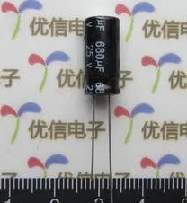 

Free shiping 100pcs 680uF 25V 8*16mm 105C Radial Electrolytic Capacitor