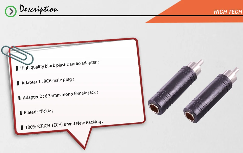 Conector para Rca Pces Tamanho Longo Nickle Chapeado 3.5mm Jack Soquete Macho Plug Altofalante Adaptador 100 1 jack soquete conector para rca macho plug altofalante adaptador