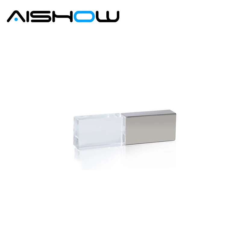 

Hot ! Crystal Transparent Led light Metal Usb flash drive Pen drive 64gb Usb memory stick disk 4GB 8GB 16GB 32GB