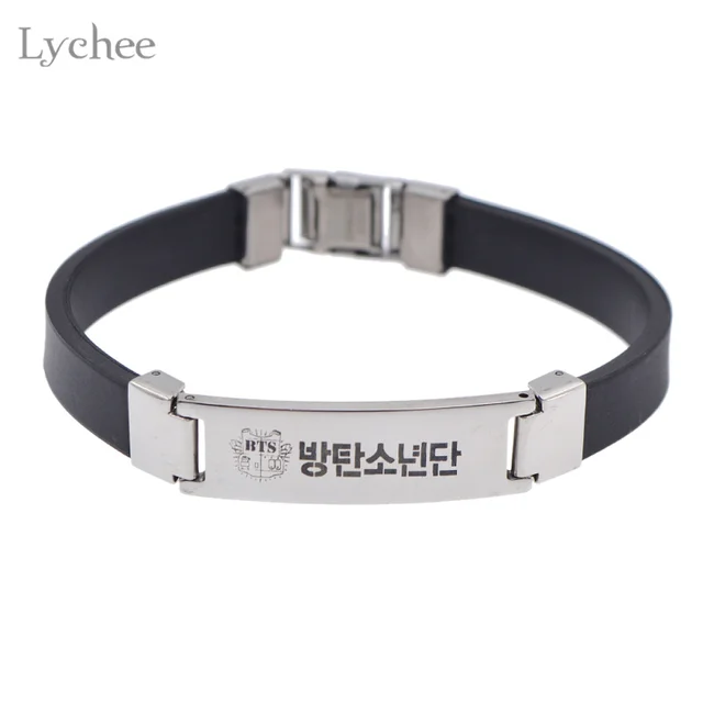Lychee Hot Kpop Bts Bangtan Boys Wristband Id Bracelet Lychee Hot Kpop Bts Bangtan Boys Wristband Id Bracelet Fans Support Jewelry For Men